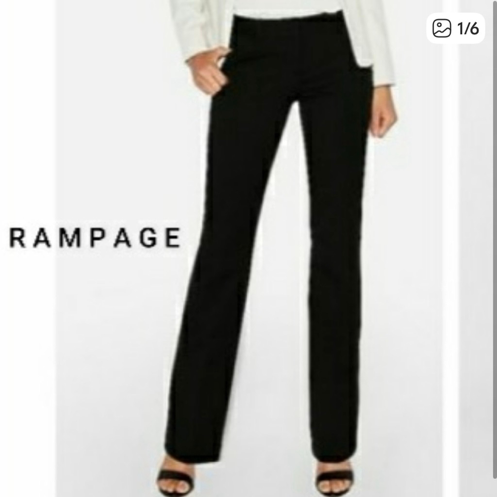 Vintage Low Rise Rampage Black Boot Cut & Flare Pants 0 - Picture 6 of 11